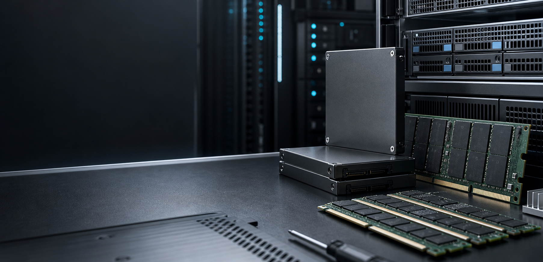 服务器硬件、SSD、DRAM、企业级 HDD、GPU 与 CPU